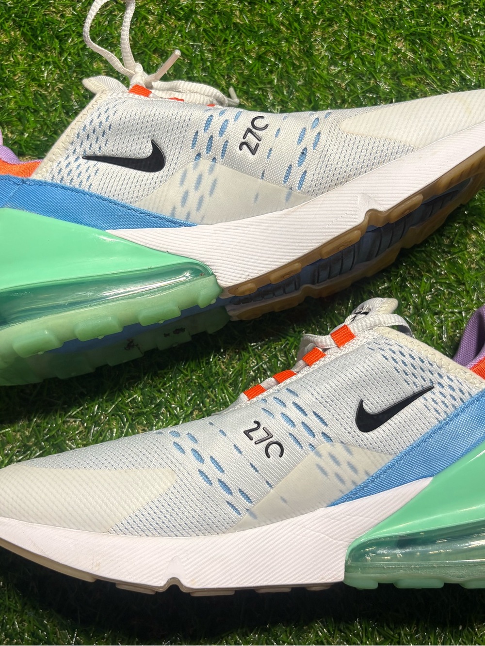 Nike Kids 270 Air Max Sneakers - White, Blue, Mint